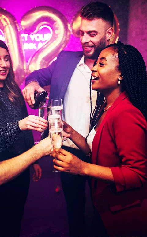 Party halls for hire in Ilford, London set for night events.