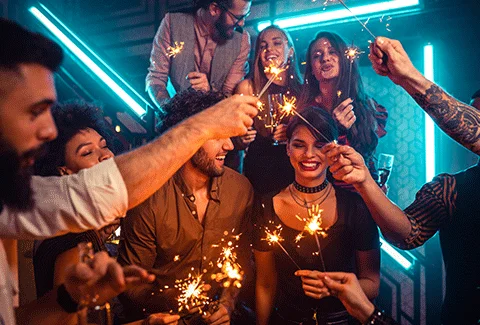 Party night hall in Ilford, London ready for celebrations.