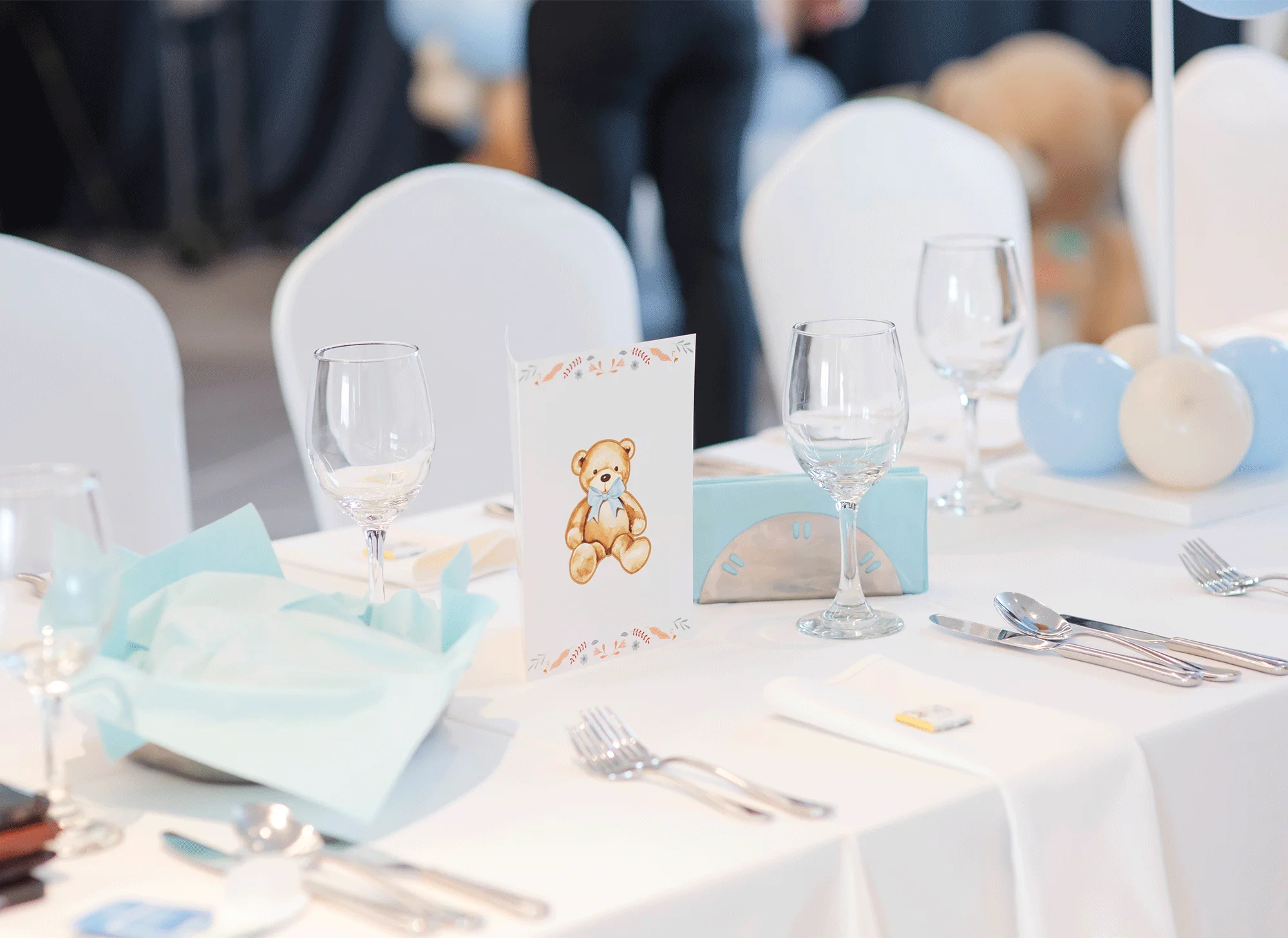 Beautiful christening venue near London with elegant hall setup